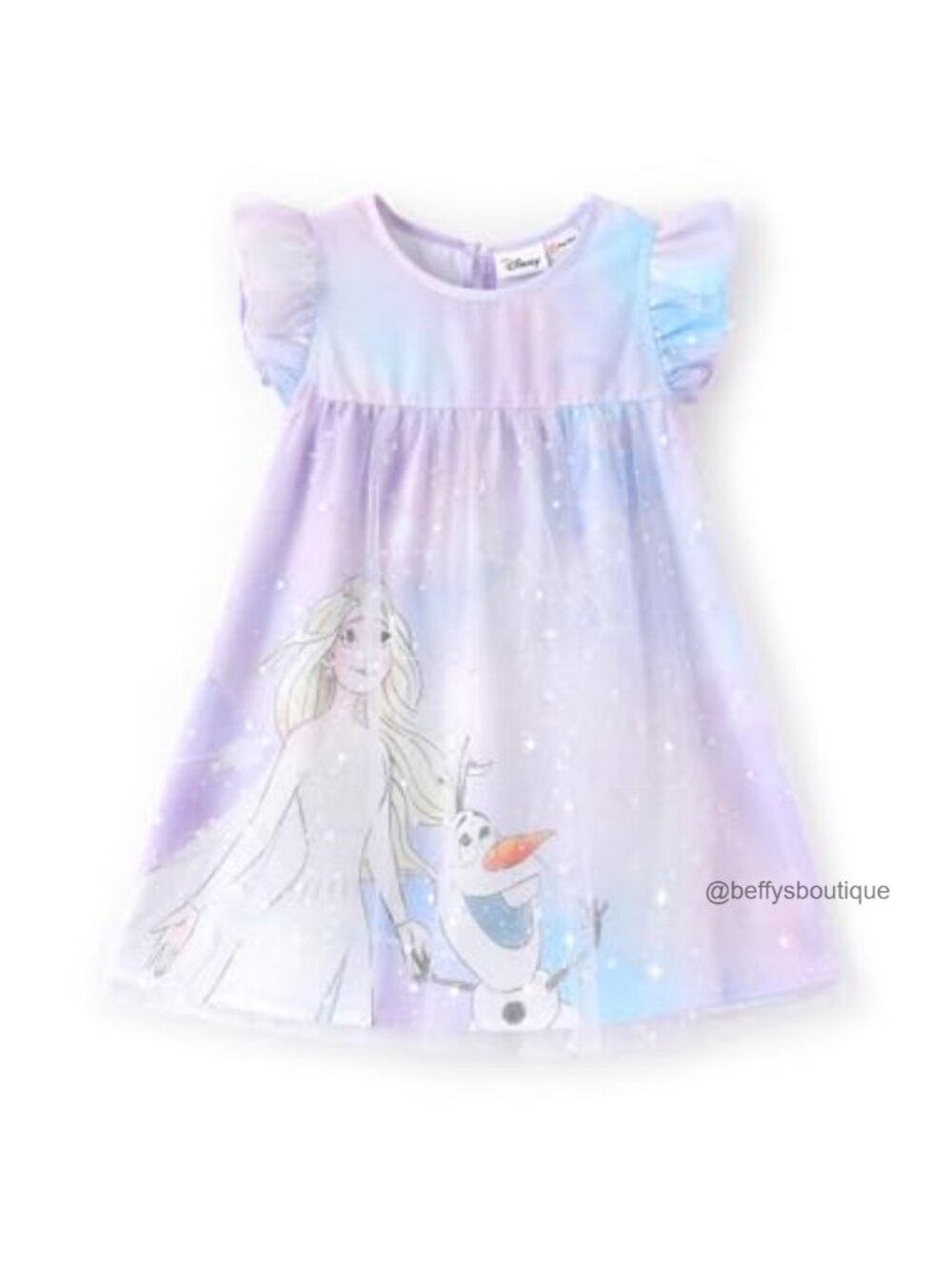 Disney Elsa Ruffle Sleeve Tulle Skirt Dress Toddler Girls